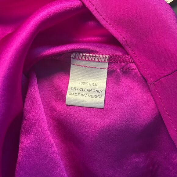 Amanda Uprichard Silk Purple Wrap Dress Small V Neck Elegant Cocktail Wear Party - Picture 7 of 7